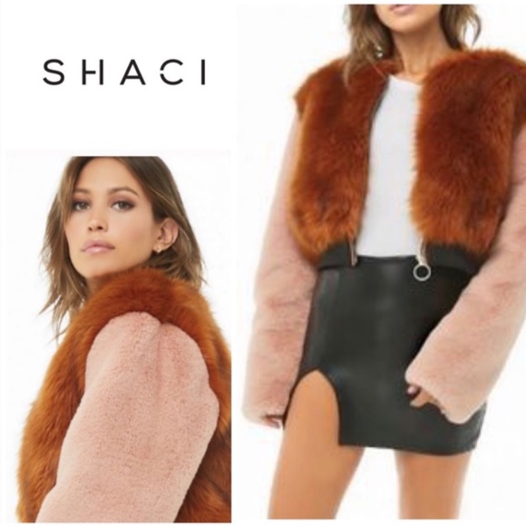 SHACI faux fur bomber jacket size small - Picture 4 of 9